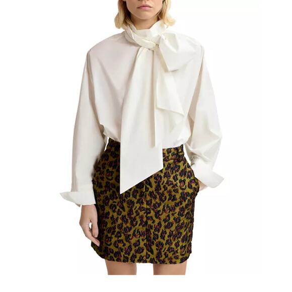 Essentiel Antwerp Leopard Jacquard Mini Skirt 8 - Picture 1 of 8